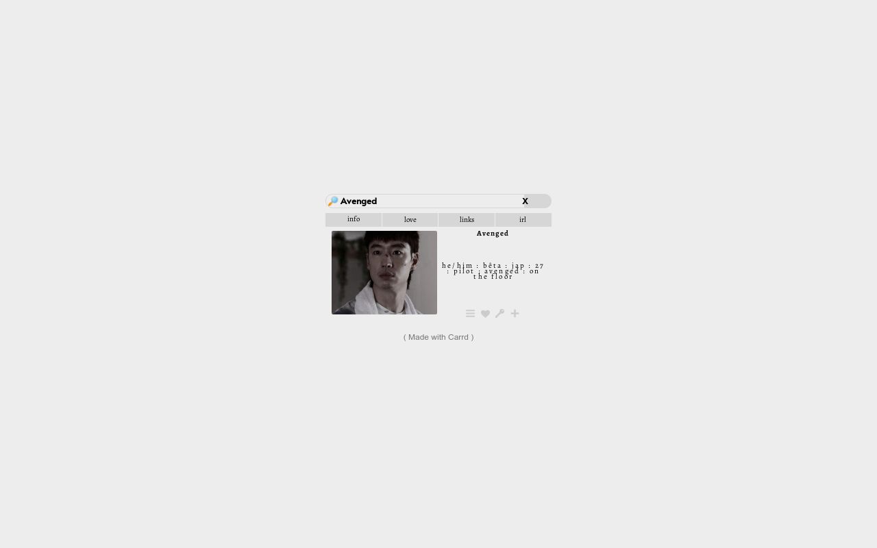 Carrd profile picture for @avenged